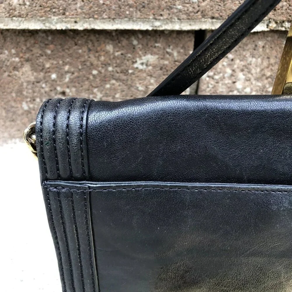 MICHAEL KORS Fulton Bombe Crossbody Purse Convertible Clutch Leather Bag Black‌